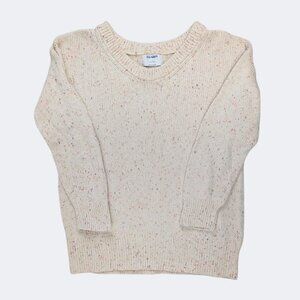 Old Navy Tunic Length Confetti Speckle Oversized Scoop Neck Sweater S